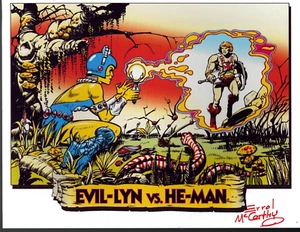 MASTERS OF THE UNIVERSE "Evil-Lyn VS He-Man" SIGNIERTER Druck Errol McCarthy 8,5x11 - Bild 1 von 1