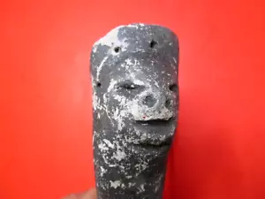 NATIVE AMERICAN POTTERY PIPE HUMAN EFFIGY FACE INDIAN OLD ORIGINAL RARE ANTIQUE - Picture 1 of 19