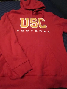NEW MENS USC TROJANS FOOTBALL HOODIE SWEATSHIRT RED SMALL - Picture 1 of 2