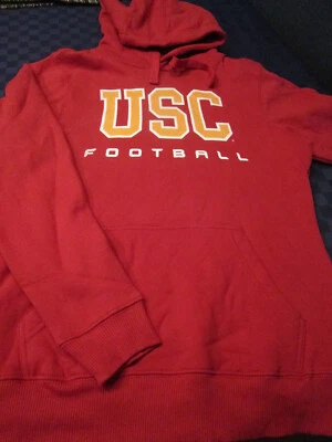 NEW MENS USC TROJANS FOOTBALL HOODIE SWEATSHIRT RED SMALL - Image 1 of 2