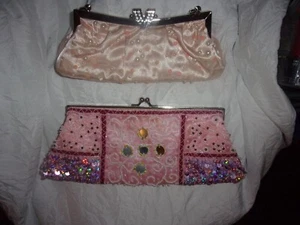 2 Small Pink Beaded Purses Moni Couture - Picture 1 of 1
