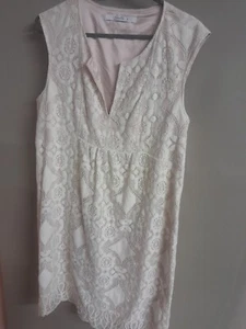 Stella Dress Size 14 Ivory Crochet Lace Lined Sleeveless Mid Length Womens - Picture 1 of 9