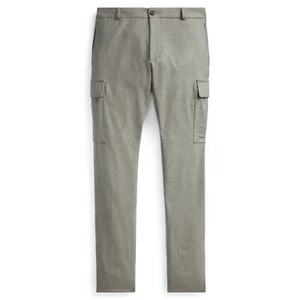 $795 Ralph Lauren Purple Label Slim Fit Grey Cargo Wool Dress Flannel Pants 40 - Picture 1 of 4