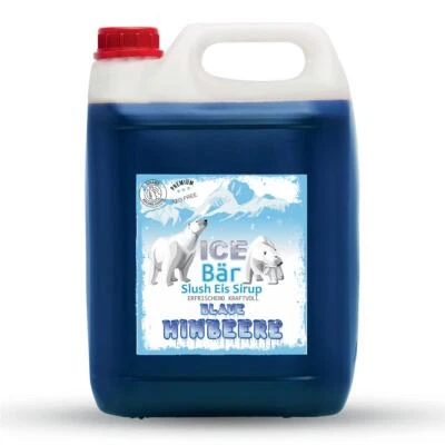 HOPSER FUNFOOD ICE BÄR Sirup Slush Konzentrat AZO FREI Blaue Himbeere 5 Liter