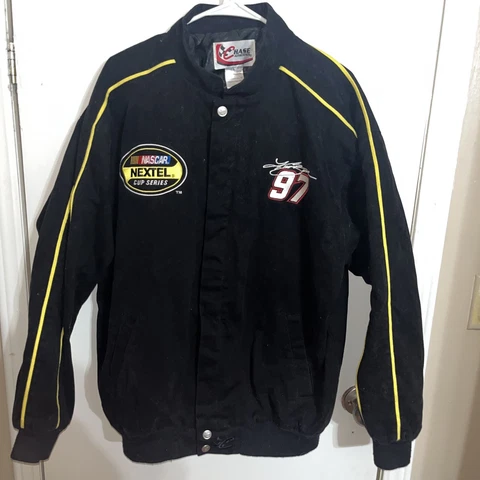 NASCAR Nextel Cup Series Jacket 2004 Champion #97 Kurt Busch Black Yellow LARGE Cover