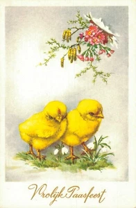 Frohe Ostern zwei Küken Vintage Postkarte 08.08 - Bild 1 von 2