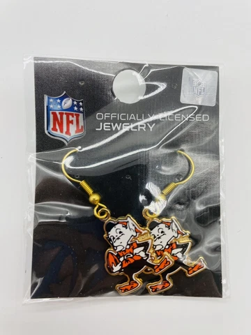 New Cleveland Browns Mascot Dangle Earrings NFL New Cover