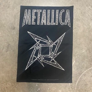 VTG 90s Metallica 1996 Ninja Star Polyester Flag Banner Tapestry Rock Band Giant - Picture 1 of 2
