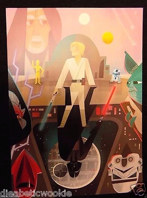 STAR WARS Celebration VII 7 Disney art print postcard Darth Vader Luke Jedi - Image 1 of 3