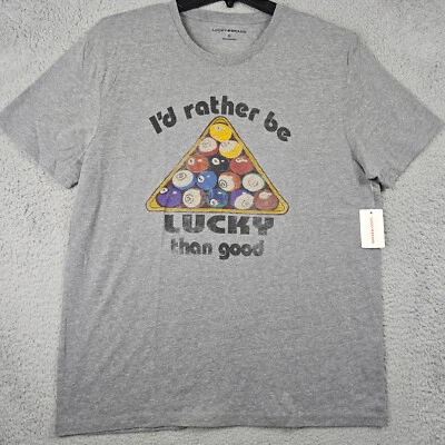 Camisa masculina Lucky Brand Dive Bar extra grande GG cinza casual salão de bilhar nova com etiquetas - Imagem 1 de 4