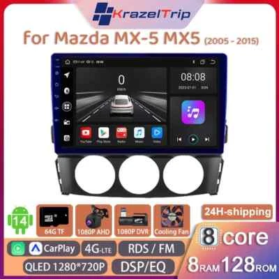 KRAZELTRIP 8Core Car Stereo for Mazda MX-5 MX5 2005 - 2009 2010 2011 2012 2013 2014 2015 4G