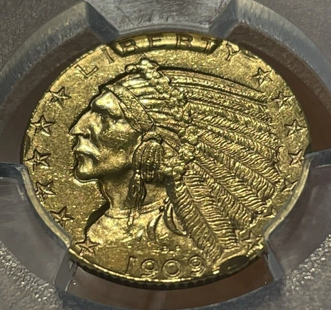 1909-D Indian Gold Half Eagle $5 Gold Coin - Certified PCGS UNC Details Cover