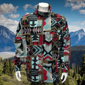 NWT Columbia Steens Mountain Aztec Geometric Design Full Zip Fleece Jacket XXL - Picture 1 of 11