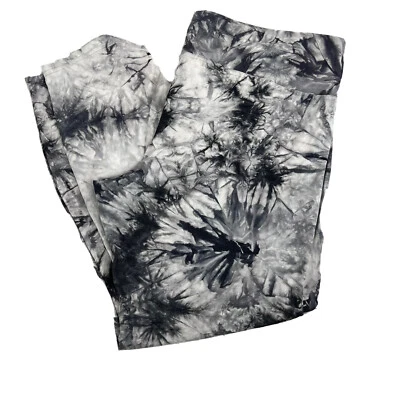 Hue Active Grey White Tie-Dye Lounge Workout Elastic Waist Pants Size XL - Image 1 of 4