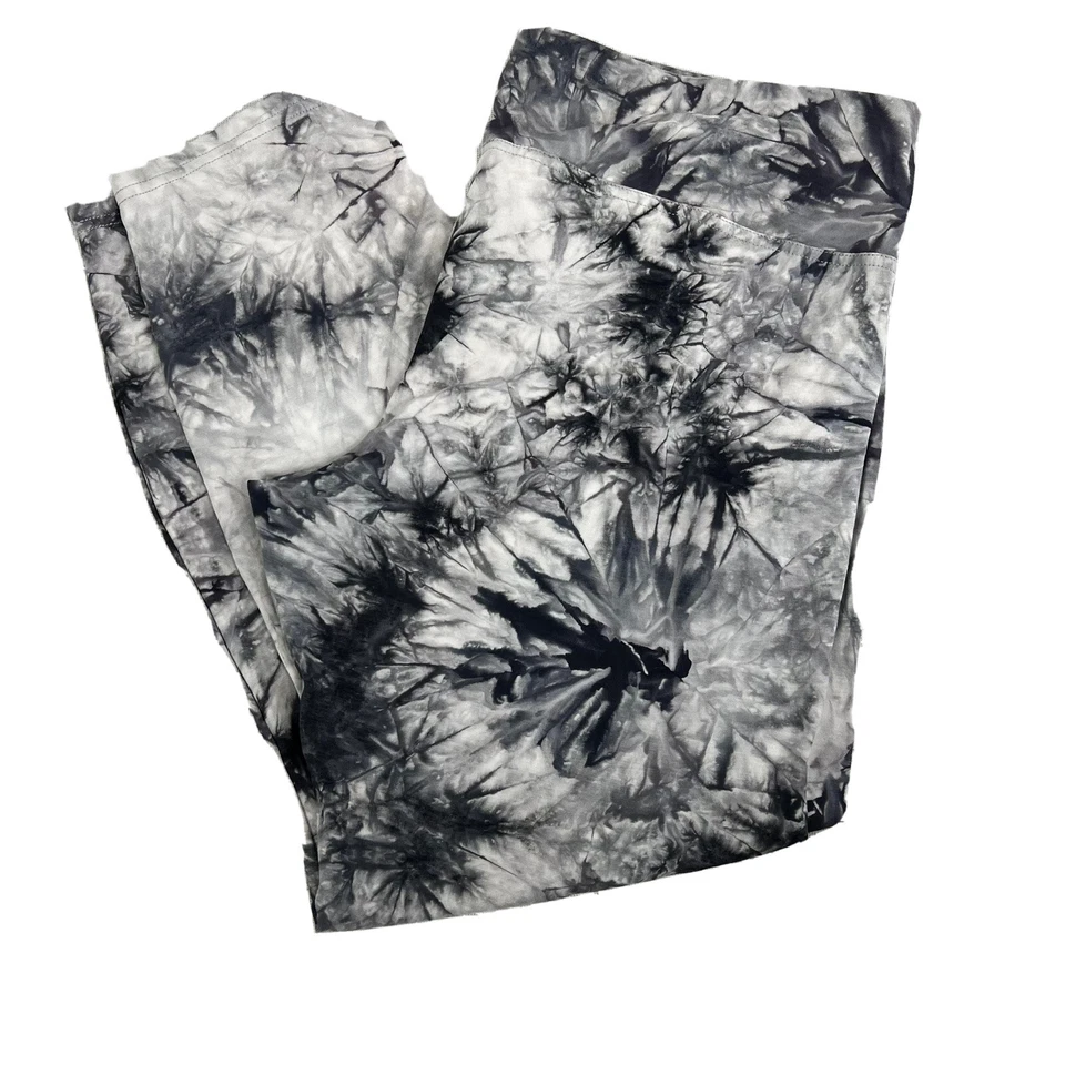 Pantalones de cintura elástica Hue Active gris blanco tie-dye salón entrenamiento talla XL Foto 1 de 4