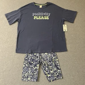 Secret Treasures Pajama Set Womens Small Blue Bike Shorts Loungewear New - Picture 1 of 12