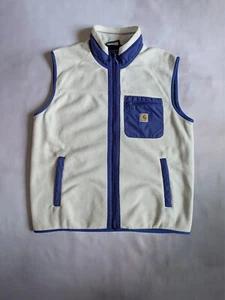 Carhartt WIP Prentis Vest Liner Fleece Color White Blue L Workwear Streetwear - Picture 1 of 8