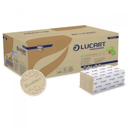 3800 Tücher Lucart Eco Natural V2 Papierhandtücher 2-lag., 21x21cm, zick/zack