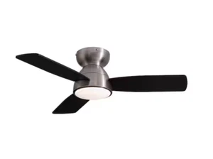 FANNEHONNE CA000088628 Lidia 32" Black Flush Mount Ceiling Fan+Light+Remote - Picture 1 of 10