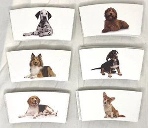 24 Assorted Dog Breed Disposable Coffee/Tea Cup Cardboard Sleeves - Picture 1 of 2