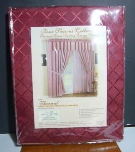 NEW Four Season Thermal Foam Backed poletop Drapes 66x84 BURGUNDY 100% Polyester - Picture 1 of 7