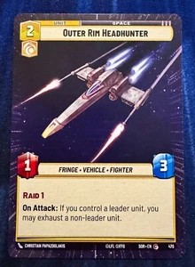 Star Wars Unlimited Spark of Rebellion Outer Rim Headhunter HYPERSPACE Card - Picture 1 of 2