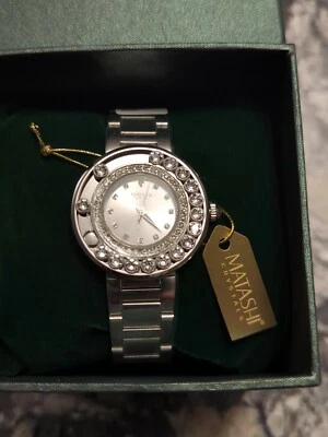 Matashi Crystal 18K White Gold Plated Women's Watch with Silver Face - Image 1 of 3