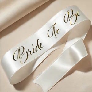 Faja Novia Para Ser Blanco y Dorado Decoración Fiesta Personalizar - Imagen 1 de 76