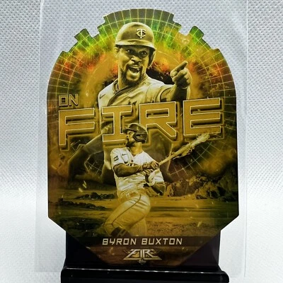 2022 Topps Fire Byron Buxton #EF-27 On Fire Insert Gold Minted Minnesota Twins - Image 1 of 2