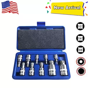 10 pz XZN 12 punti MM set prese triple punte quadrate spline a prova di manomissione con custodia - Foto 1 di 6