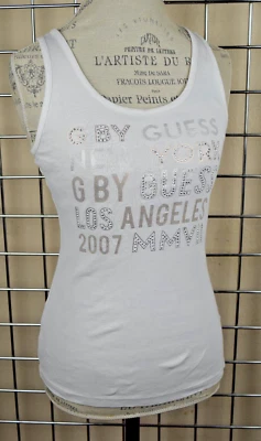 Camiseta sin mangas Guess vintage talla S/M G de Guess LA NY 2007 oro blanco letras plateadas Foto 1 de 4