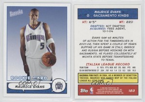 2004-05 Topps Bazooka Maurice Evans #183 Rookie RC