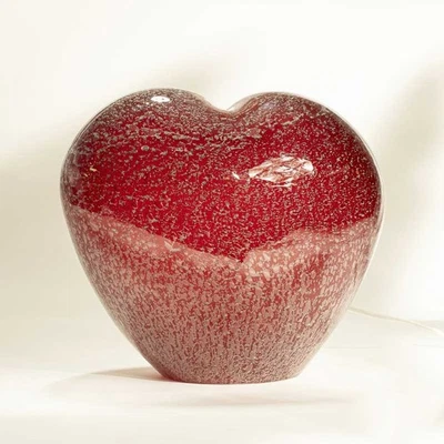 DRIMMER Affection Lampada da Tavolo a Cuore 28x32cm Rosso Vetro - Immagine 1 di 2
