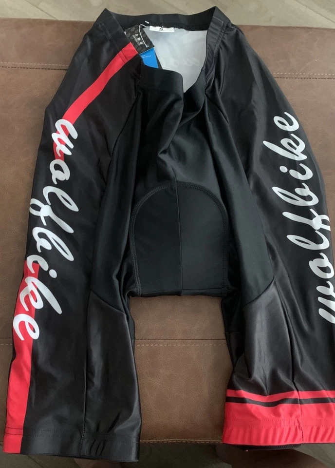 Pantalones cortos de ciclismo Wolfbike negros y rojos acolchados para bicicleta para hombre talla XL Foto 1 de 4
