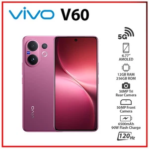 VIVO V60 5G 12GB+256GB PURPLE Dual SIM Octa Core Unlocked Android Cell Phone - Picture 1 of 5