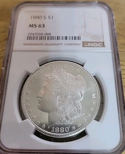 1880-S Morgan Silber Dollar MS 63 NGC - Bild 1 von 4