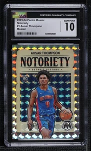 2023 Panini Mosaic Notoriety Prizm Ausar Thompson #1 CGC 10 Gem Mint Rookie RC - Picture 1 of 3