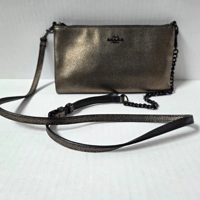 Coach Purse Kylie Bronze Metallic Leather Crossbody Bag Party Going Out F52379 - Image 1 of 4