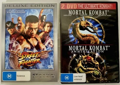 Mortal Kombat & Mortal Kombat Annihilation + Street Fighter DVD Bundle Region 4 - Image 1 of 4