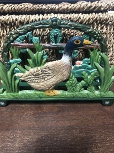 Gusseisen Servietten-/Serviettenhalter Briefablage Gans Vintage Landhaus Küche - Bild 1 von 7
