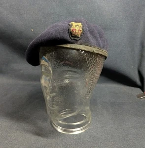 Vintage Named 1950s British Army Staff Officers Private Purchase Black Beret - Picture 1 of 6