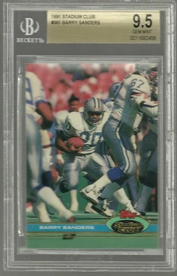 巴里·桑德斯 1991 年体育场俱乐部 #361 BGS 9.5 宝石完好 10 底特律狮子会名人堂 — 第 1/2 张图片