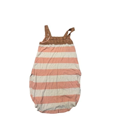 Vestido de ganchillo a rayas We The Free para mujer mediano naranja boho aberturas laterales Foto 1 de 4