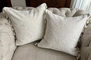 White Geometric Textured Throw Pillows - Picture 1 of 1