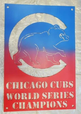 Chicago Cubs Heavy Duty Sign- 11 Gauge Stainless Steel, Plasma Cut - Man Cave - Image 1 of 4