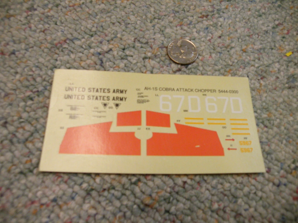 Revell Monogram decals 1/48 AH-1S Cobra Attack Chopper  My ref - Box 3  Lot 11 - Image 1 of 1