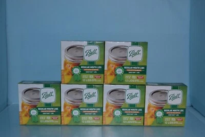 Lot Of 6 Boxes Of BALL Regular Mouth Jar Suretight Lids, 12 Lids In Each Box - Image 1 of 2