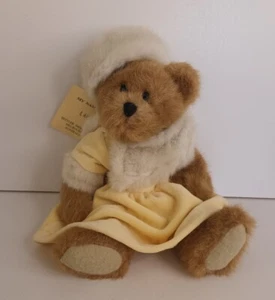 Settler Bears - Lara - Vintage Jointed Plush Teddy Bear Yellow Dress Hat W Tags - Picture 1 of 7