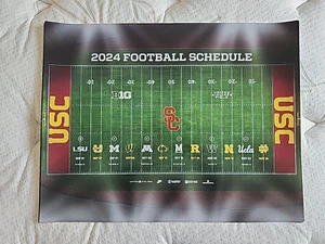NEW 2025 USC Trojans Big 10 Football Schedule Poster 22" x 17" SGA 8-30-25 MINT - Picture 1 of 2