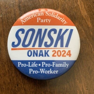 2024 American Solidarity Party Sonski Political Campaign Pinback Button - Picture 1 of 4
